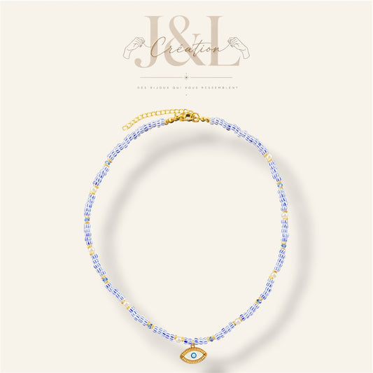 Collier Blue Eye - Acier inoxydable