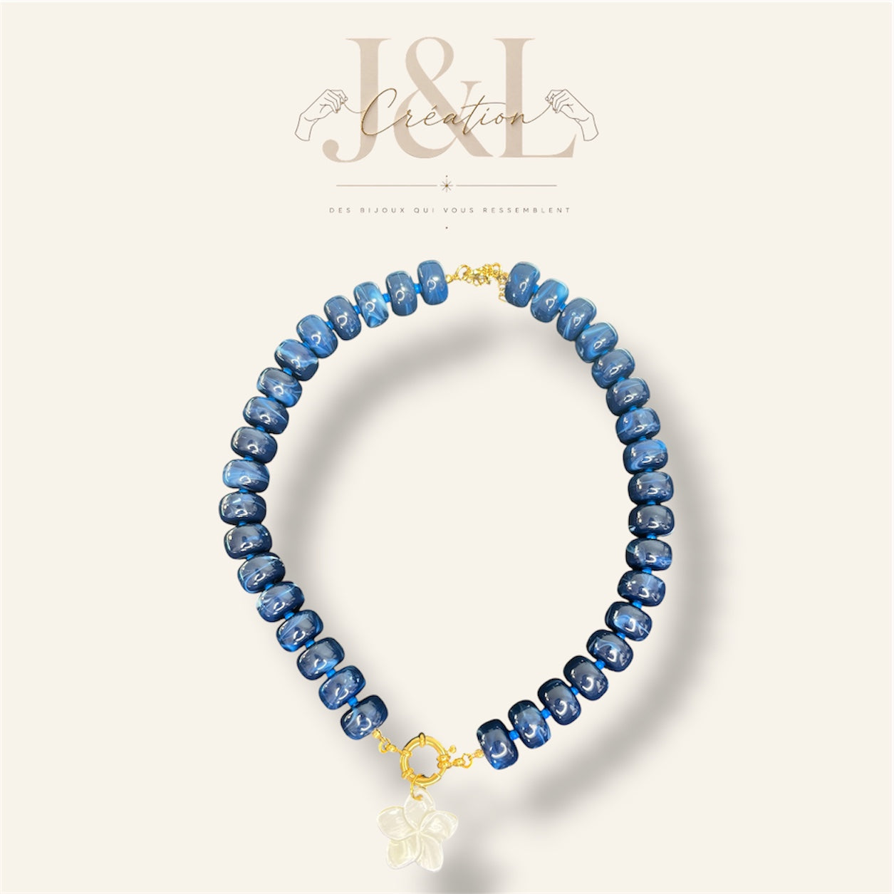 Collier Tiara bleu foncé - Acier inoxydable