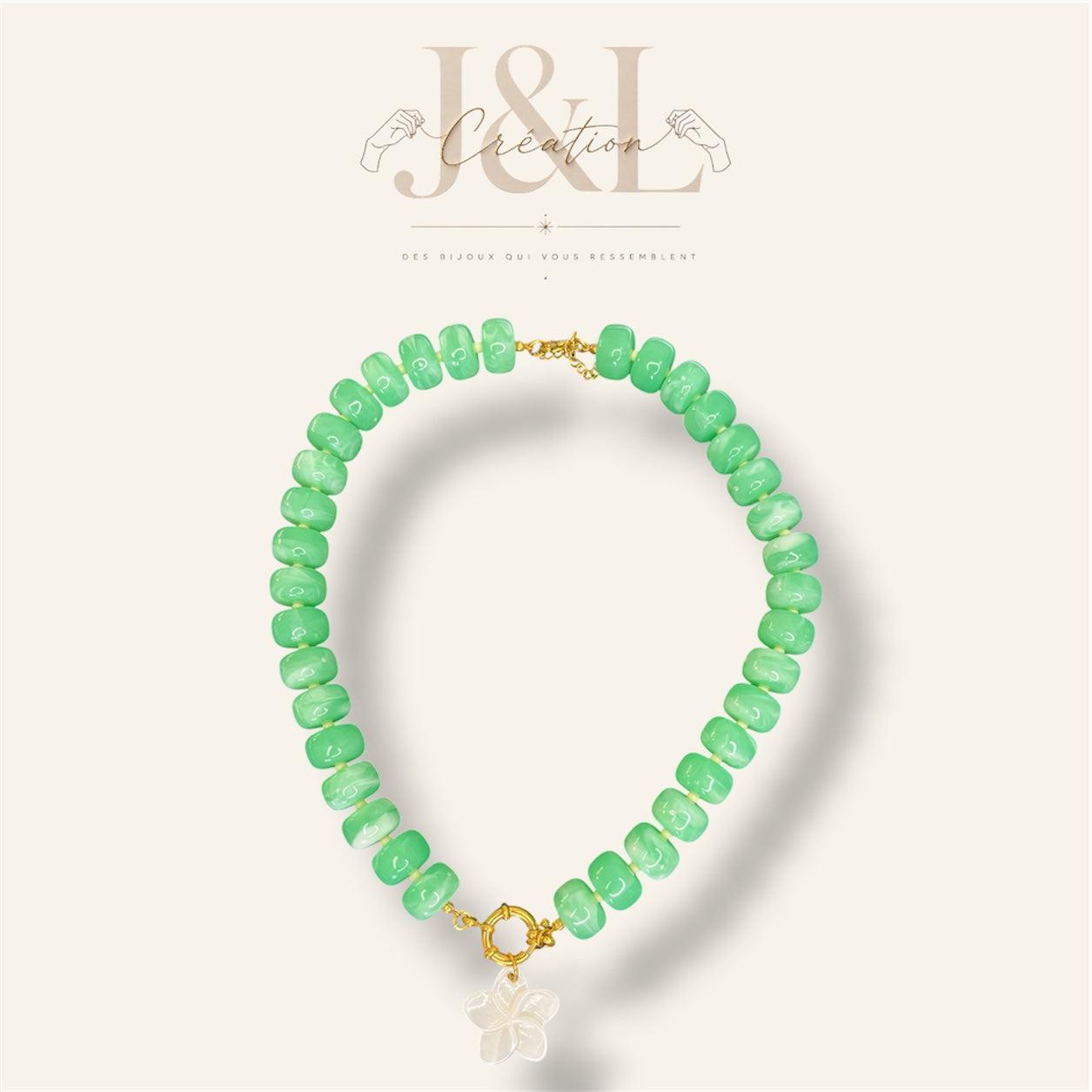 Collier Tiara vert clair - Acier inoxydable