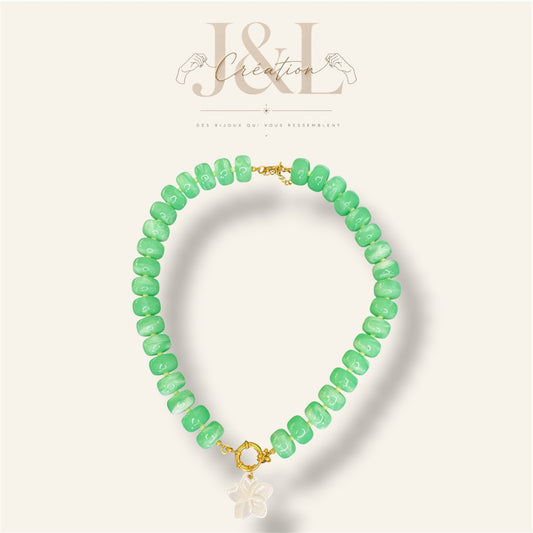Collier Tiara vert clair - Acier inoxydable
