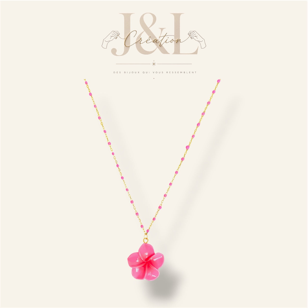 Collier Vaïa rose