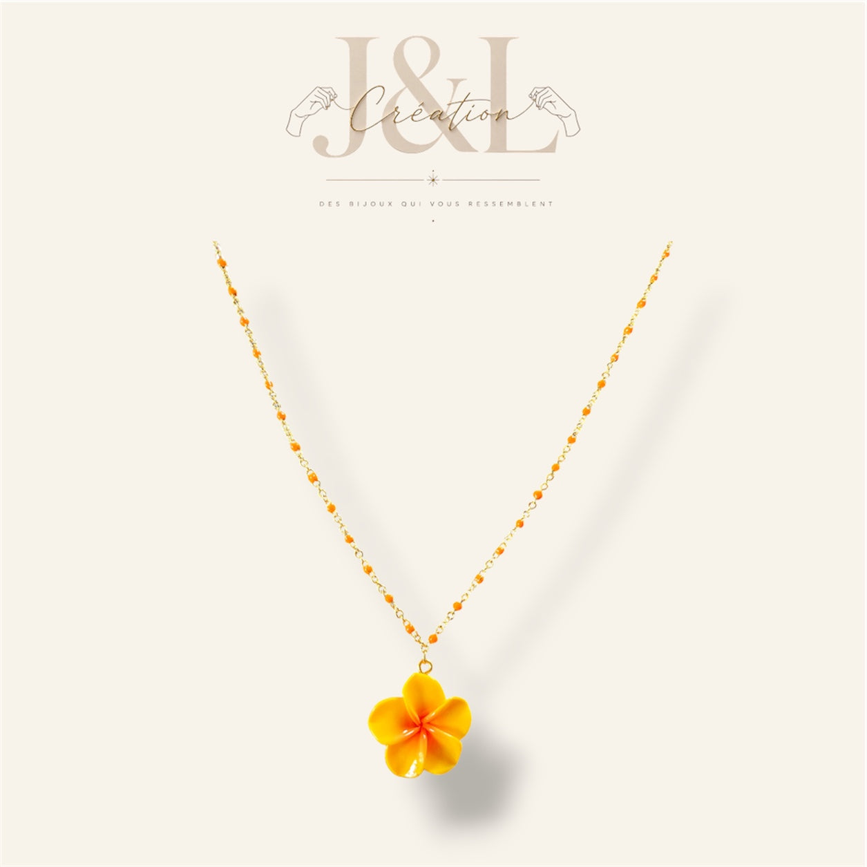 Collier Vaïa orange