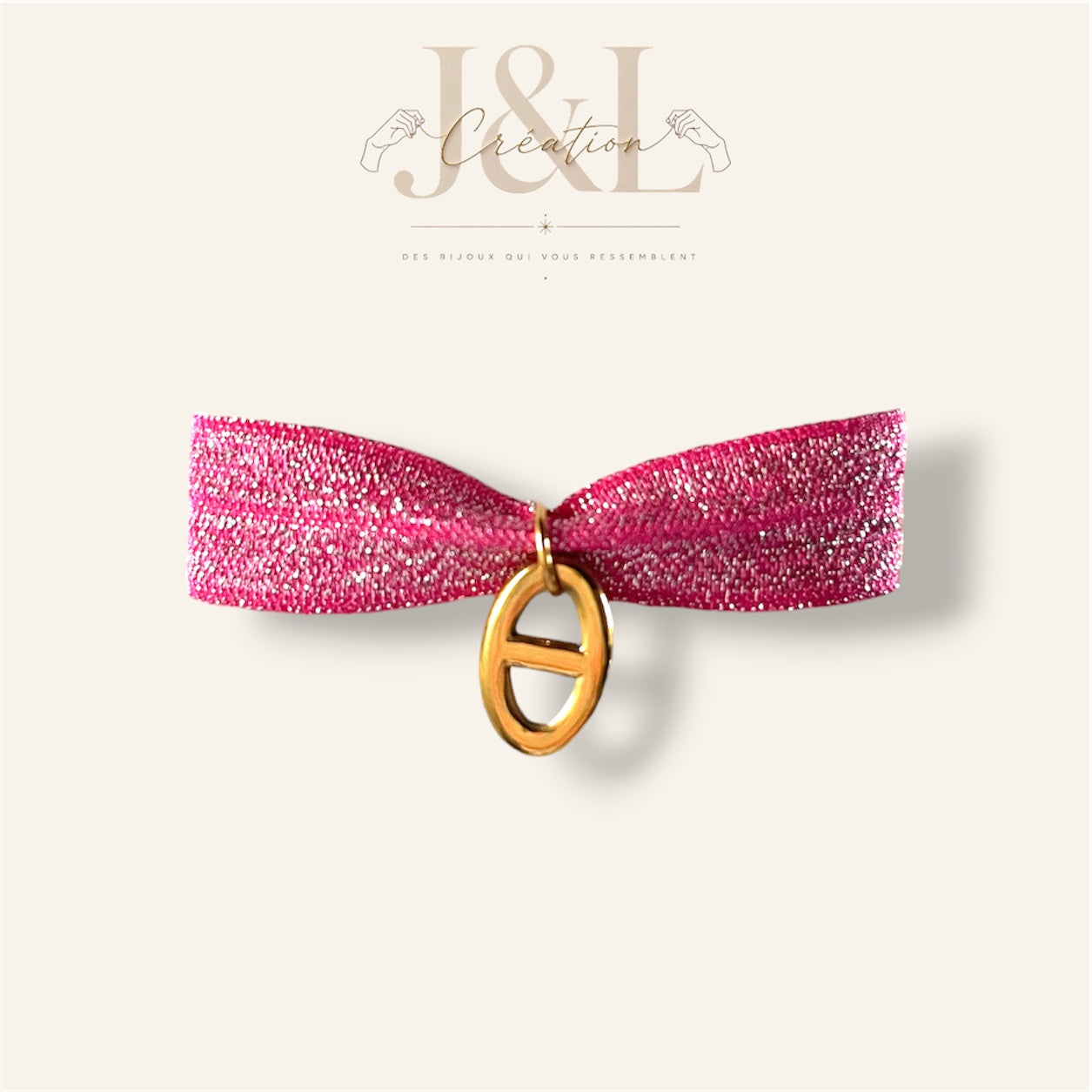 Bracelet Shiny rose - maille marine - Acier inoxydable