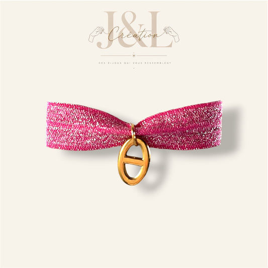Bracelet Shiny rose - maille marine - Acier inoxydable