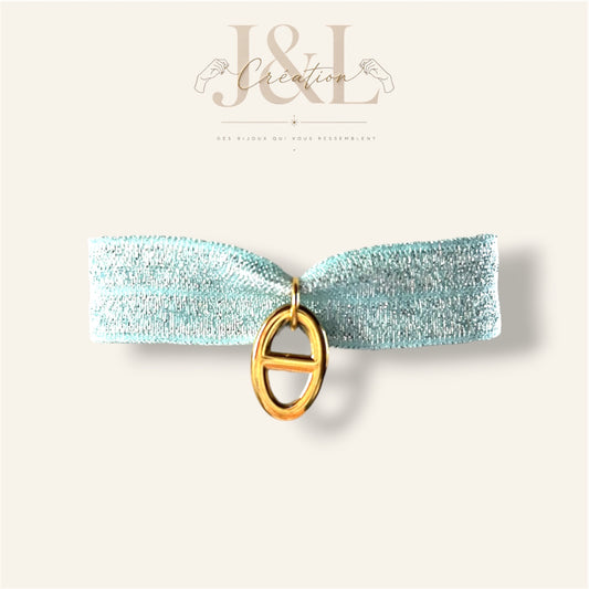 Bracelet Shiny bleu - maille marine - Acier inoxydable