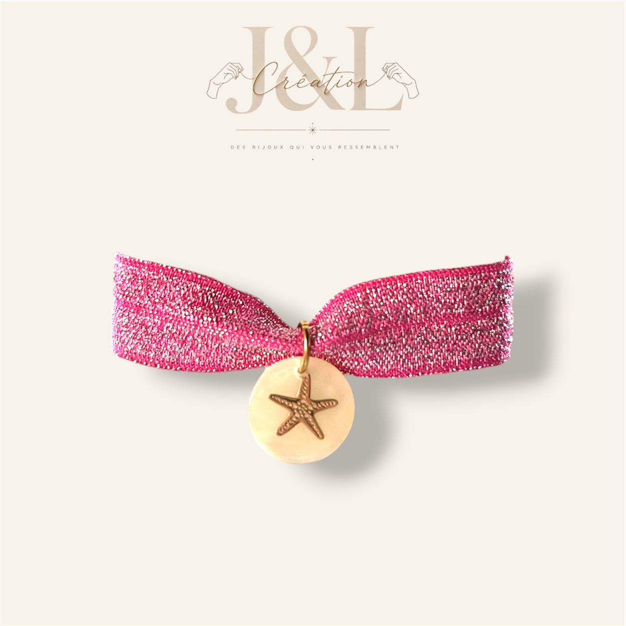 Bracelet Shiny rose - étoile de mer