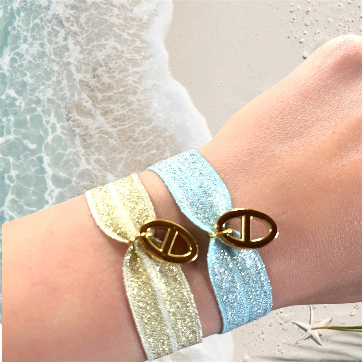 Bracelet Shiny bleu - maille marine - Acier inoxydable