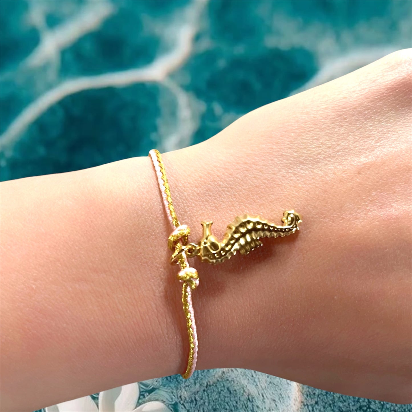 Bracelet Playa Rose claire et doré Hippocampe - Acier inoxydable