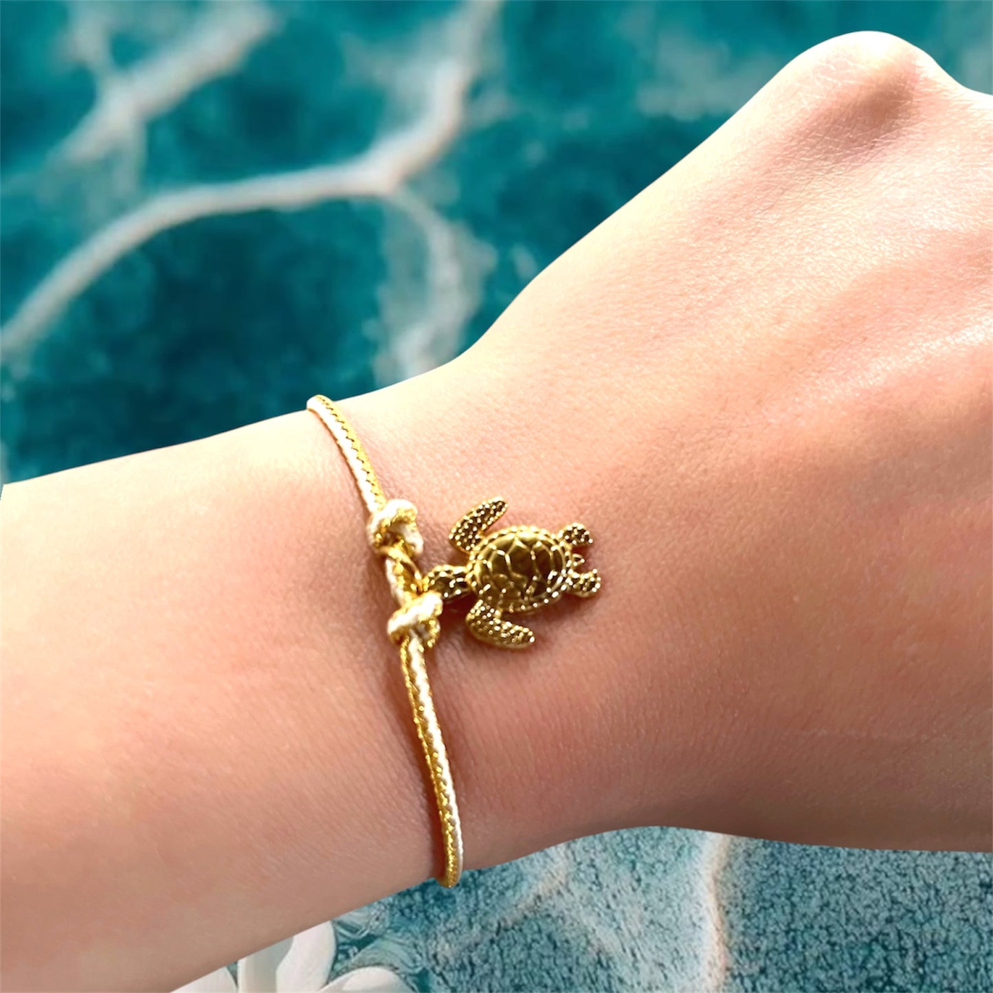 Bracelet Playa Blanc et doré Tortue - Acier inoxydable